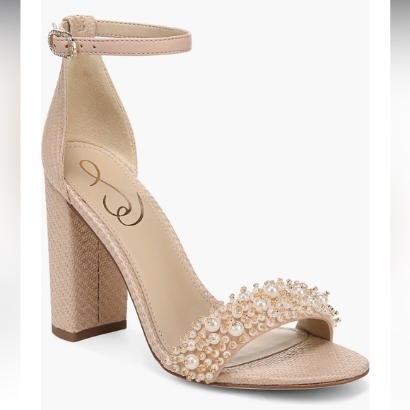 Sam‎ Edelman Yaro Perla Warm Tan Block Heel Sandals Sz 10 🟥 - Picture 1 of 8